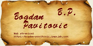 Bogdan Pavitović vizit kartica